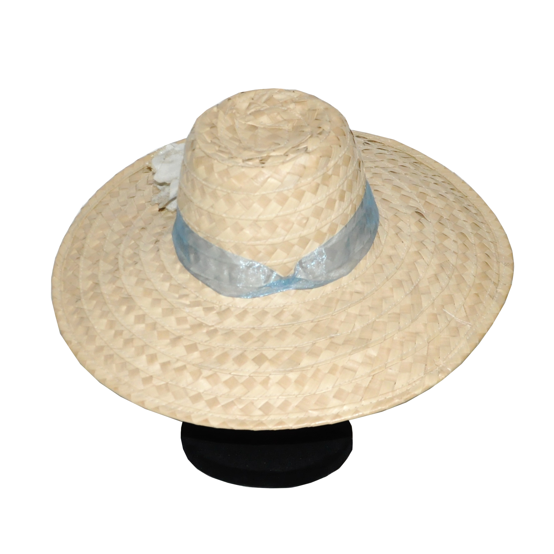 Cappello di paglia con fiori azzurri ~ Arte Vintage Shop