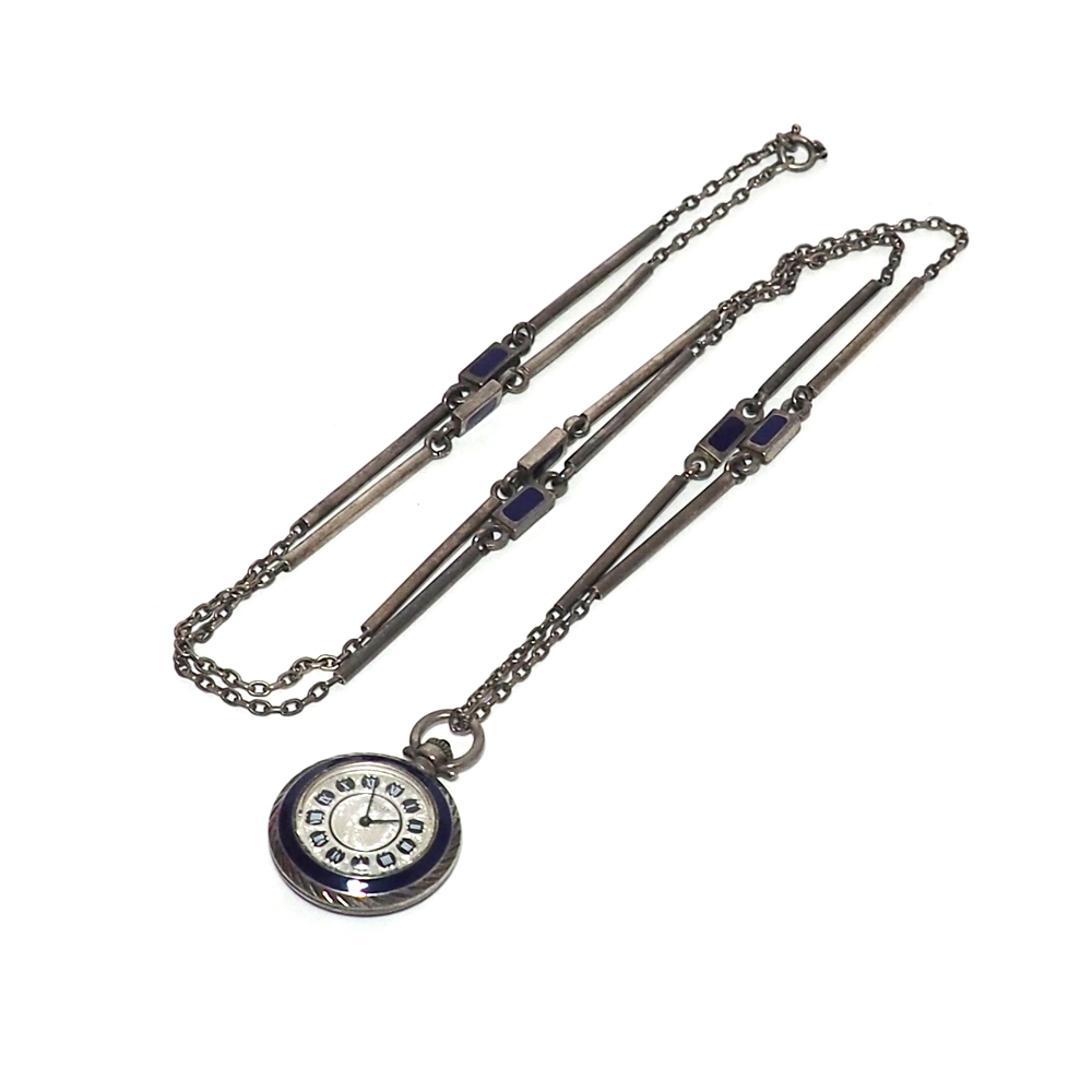 Collana in argento con orologio ~ Arte Vintage Shop