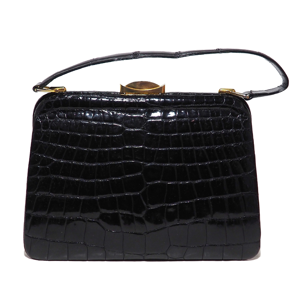 Borsa vintage in coccodrillo Vanity anni '40
