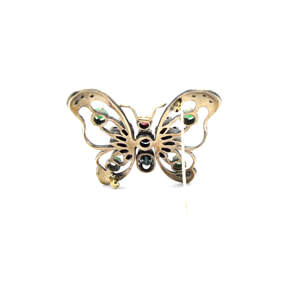 Donne Retro farfalla forma spilla accessorio lega cristallo vestiti spilla Bobury 