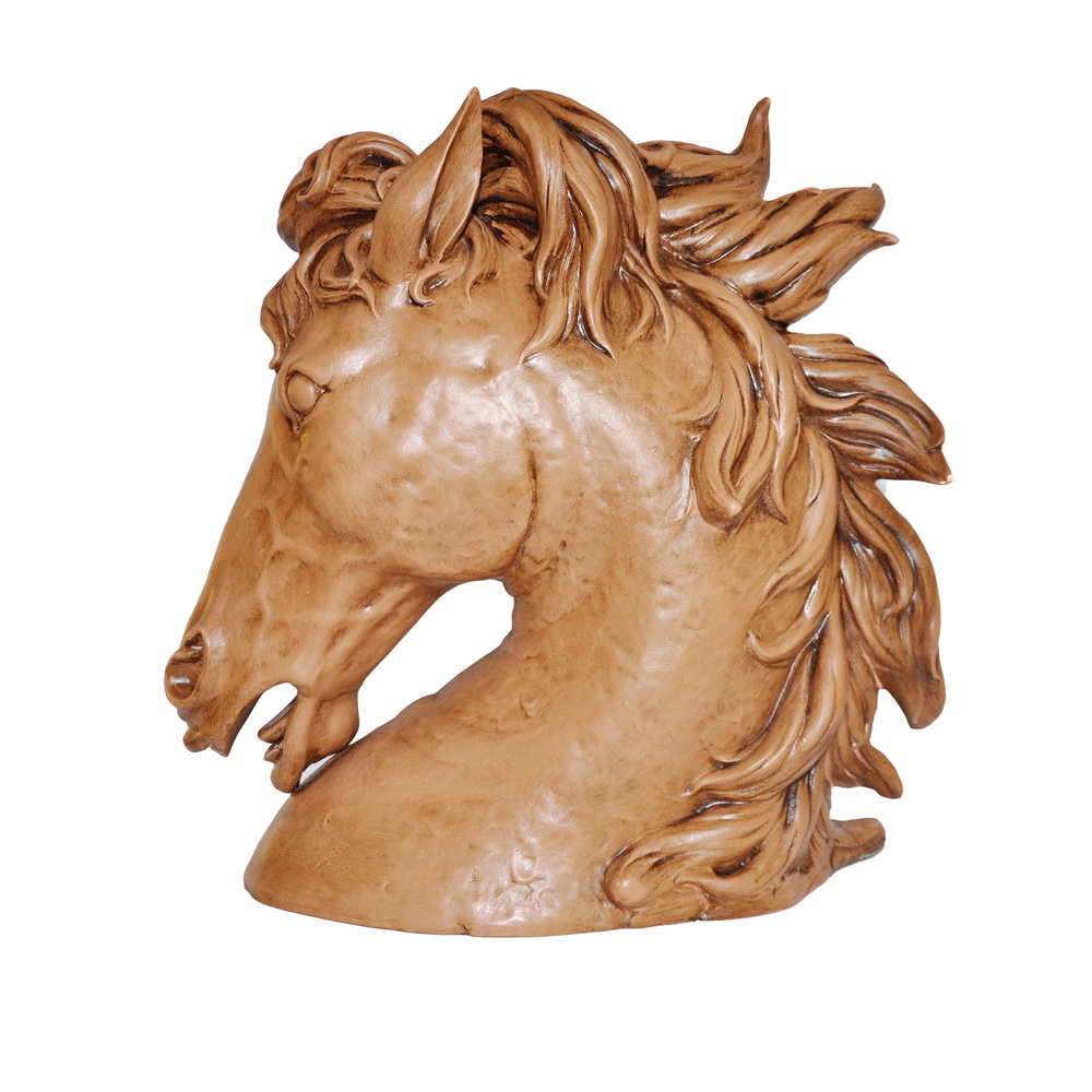 Scultura testa di cavallo impressione pieno MURO CORONA cavallo Ruggine Ottica dimensione di vita 